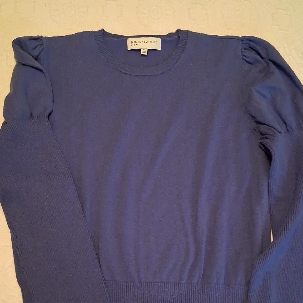 Jones New York Women's Purple Crewneck Sweater - Picture 3 of 11